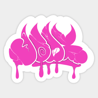 Pink graffiti throw up Sticker